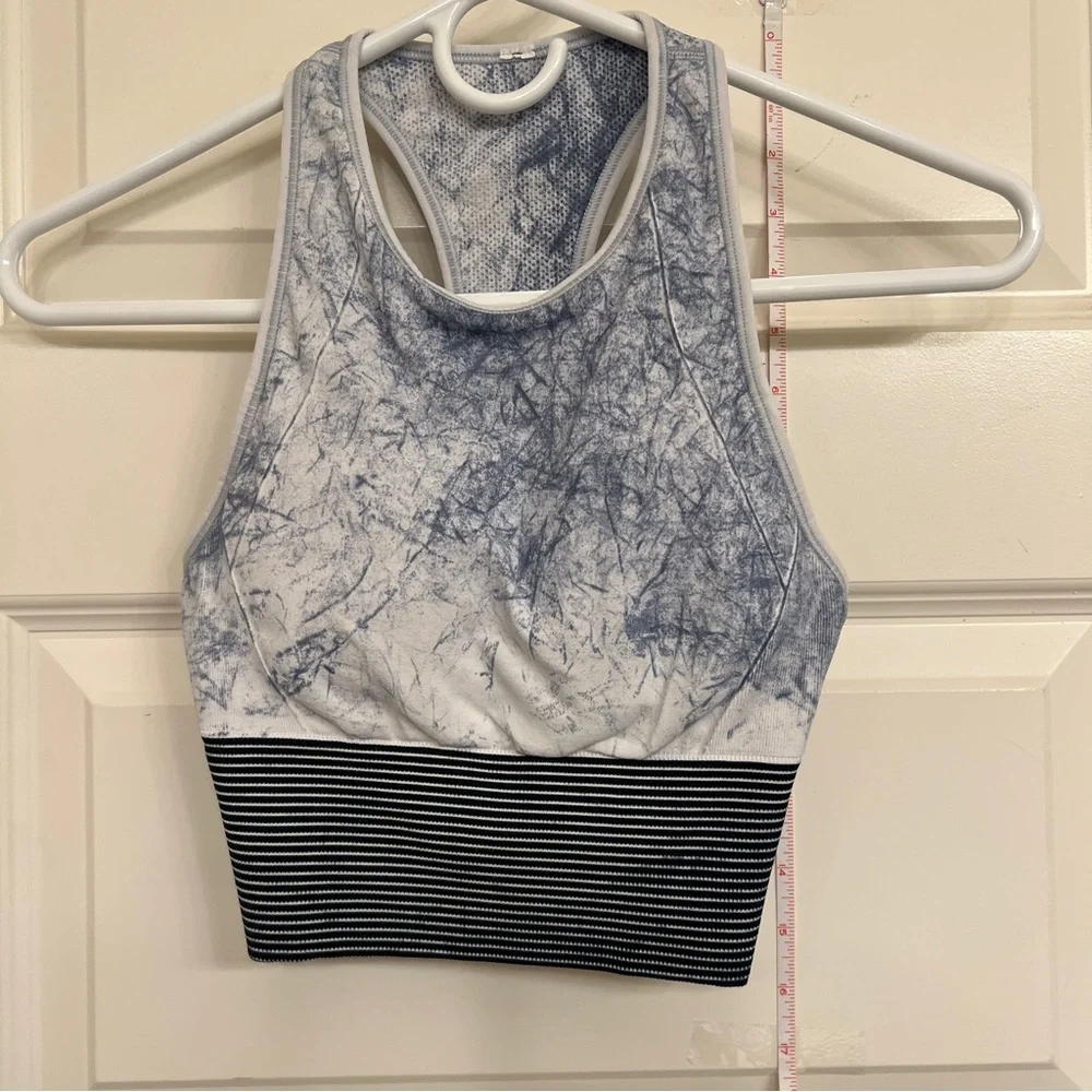 Lululemon Ebb To Train Bra Luna Wash Long Line High Neck Crop Tank‎